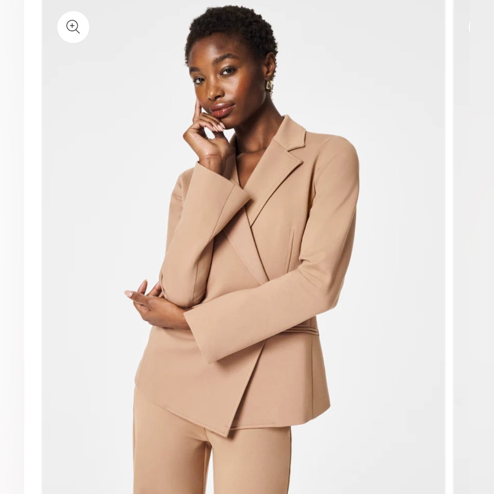 NWT SPANX The Perfect Asymmetric Tailored Blazer Toffee